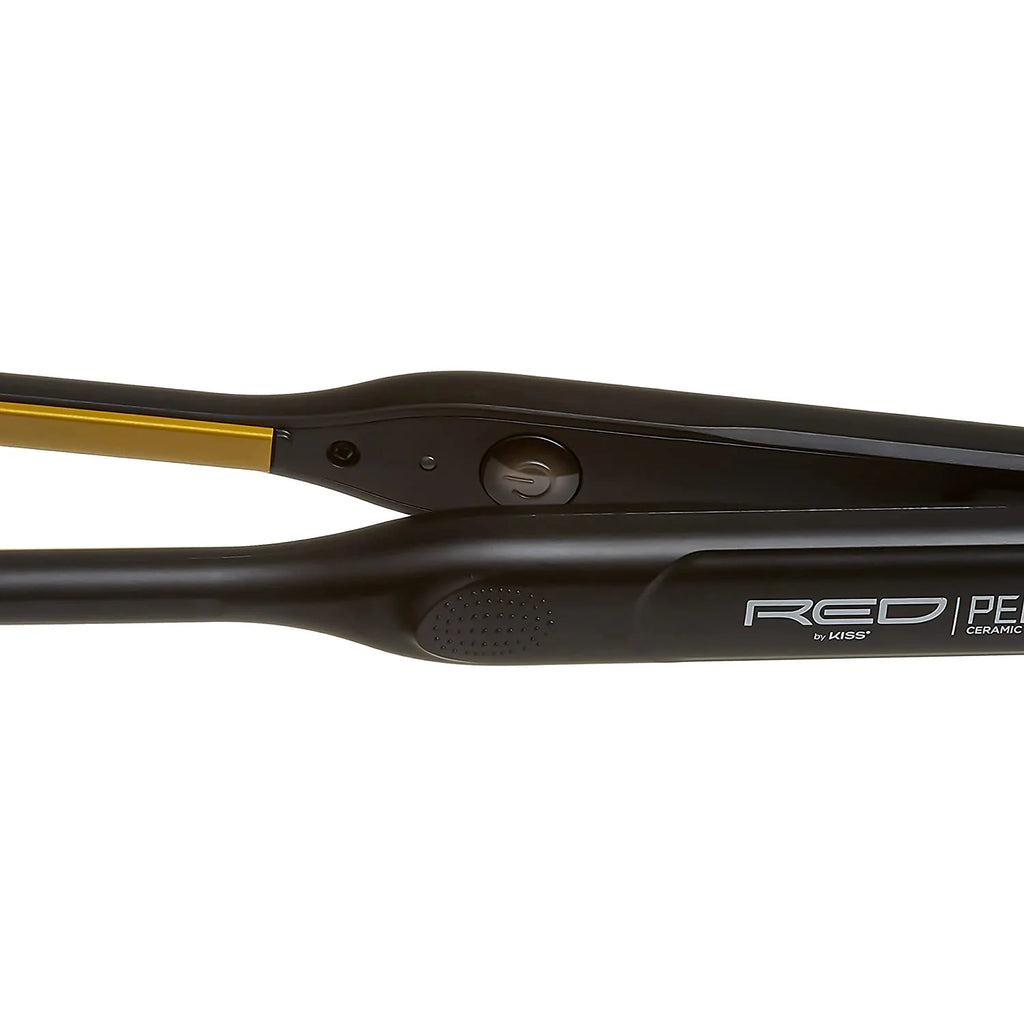 Red 0.3" Ceramic Tourmaline Pencil Flat Iron Hair Straightener J1771