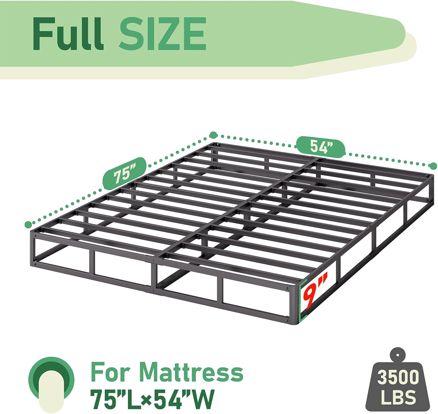 9 Inch High Full Box Spring with Fabric Cover C425