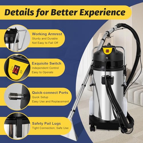 Portable Carpet Cleaning Machine with Mobile Tires (40L) W708023