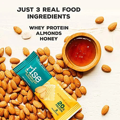 Almond Honey Whey Protein Bars, 20g Protein, 12 Pack J674509