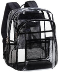Clear Backpack with Multi-pockets Black V756