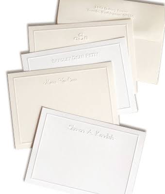 Personalized Embossed Border Note Cards M277005