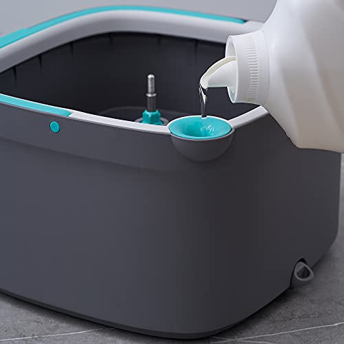 Square Spin Mop and Bucket with 2 Machine Washable Mop Pads K347