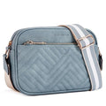 Quilted Crossbody Bags Vegan Leather Small Shoulder Handbags with Wide Strap A7829