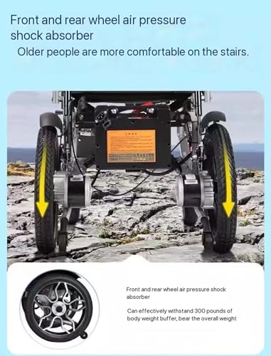 Reclining Foldable Electric Wheelchair with Headrest, Flip Arm, Controller (20AH) C6625