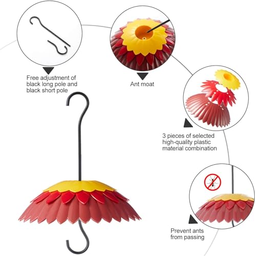 Red Hanging 8 inch Bird Feeder Dome Cover O166