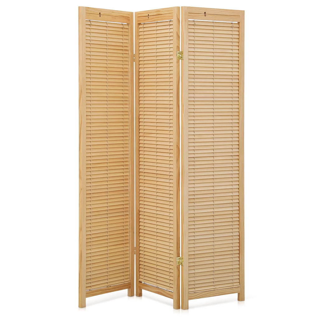 Natural 3 Panel Wood Room Divider L137