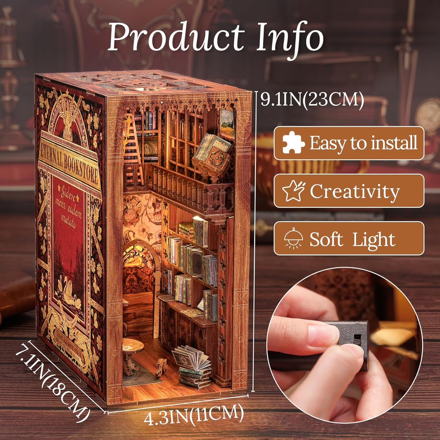 3D Wooden Puzzle Book Nook Kit R35067