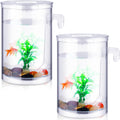 2 Pack 1 Gallon Self Cleaning Fish Tank Starter Kit T177456