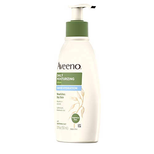Sheer Hydration Daily Moisturizing Lotion With Soothing Oat, Fragrance-Free Body Moisturizer, 12 Fl. Oz U59197