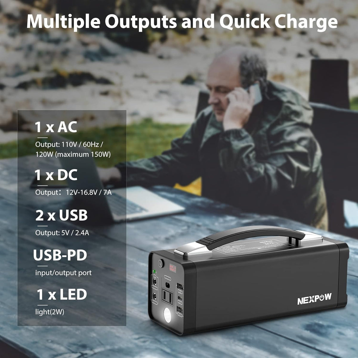 178Wh Portable Power Station with AC Outlet I511