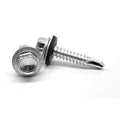#10-16 x 1 inch Self Drilling Screw Hex Washer Head with Bonded Neoprene Washer Low Carbon Steel Zinc M338
