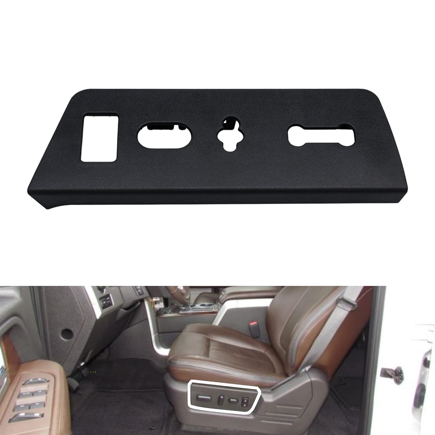 Driver Side Seat Switch Housing Panel Bezel Black Pack of 2 J73578