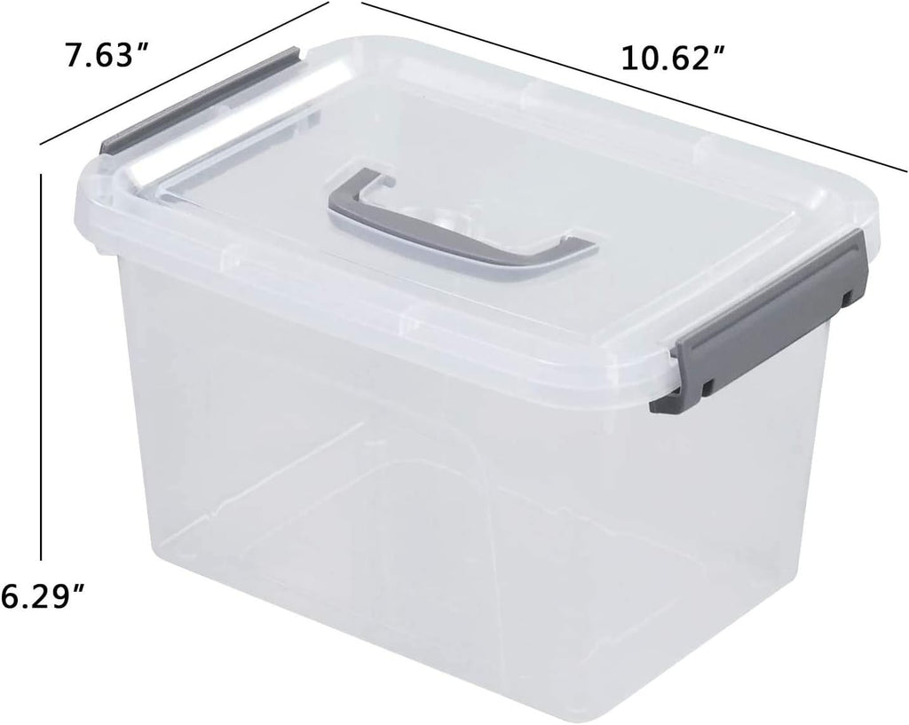 6 Pack 6 Quart Plastic Storage Bin with Lid I458