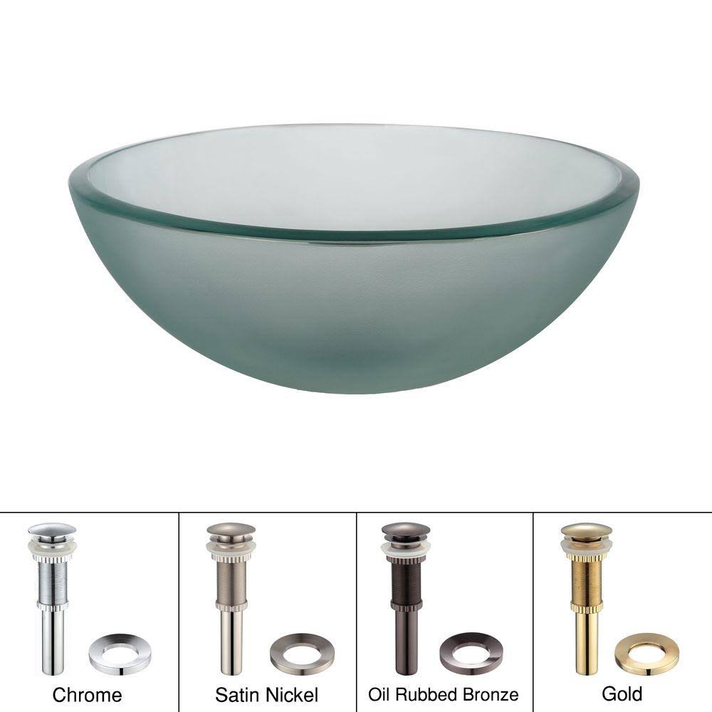 Frosted Glass Oil Rubbed Bronze Vessel Sink I5781