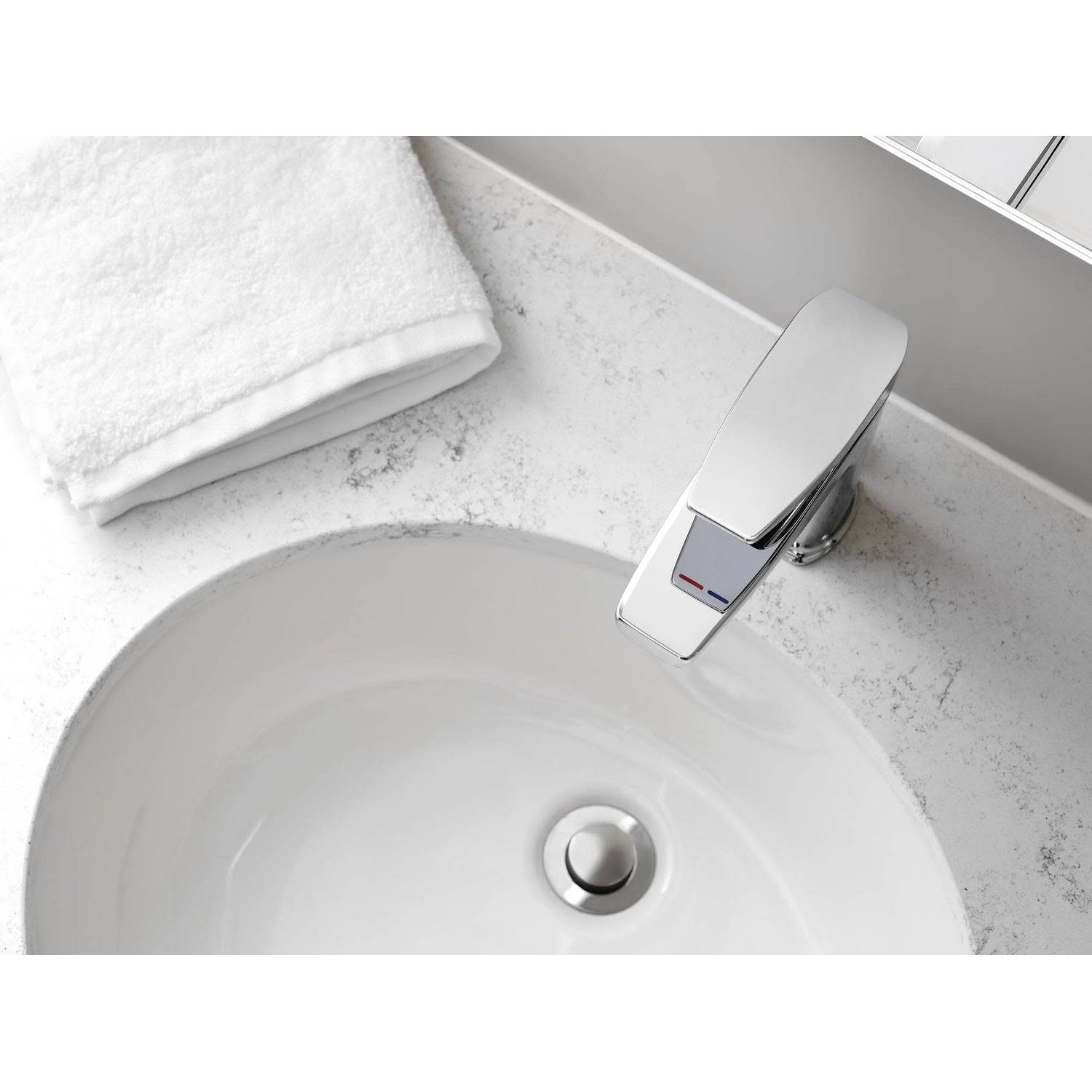 Matte Black Single Hole Bathroom Faucet with Pop-Up Drain Q92678