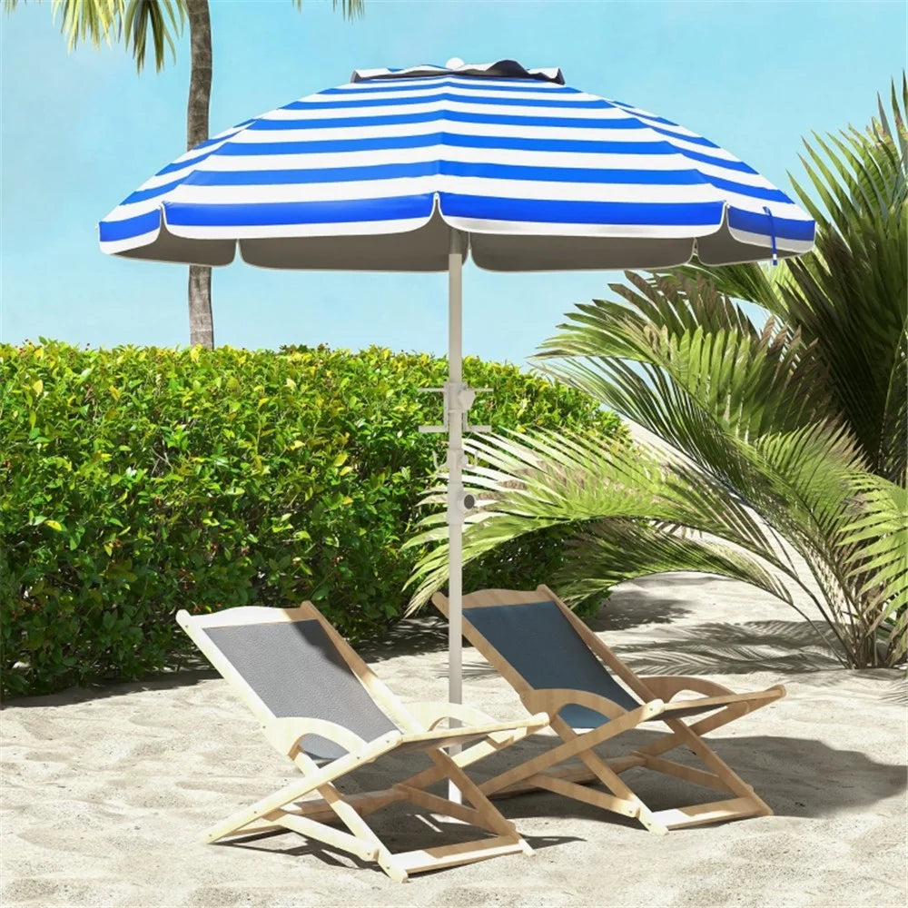 Striped Outdoor Beach Umbrella Parasol E884948
