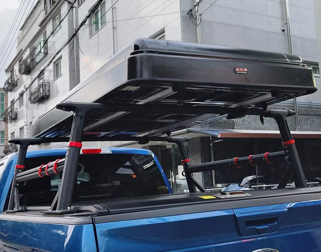 Universal Adjustable-Height Aluminum Truck Bed Rack with Side Rails X407706