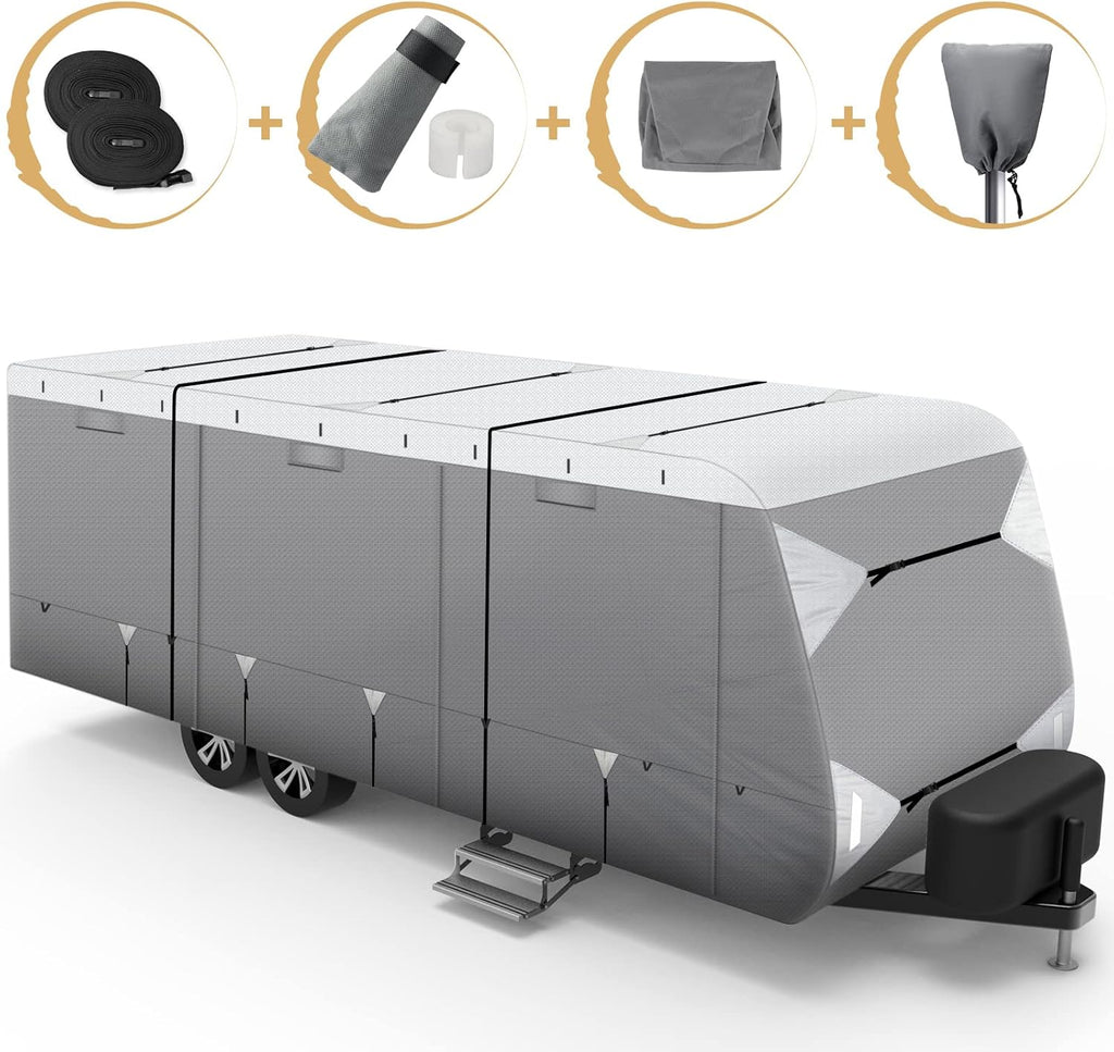 Waterproof Travel Trailer RV Cover with Cotton Lining O79085
