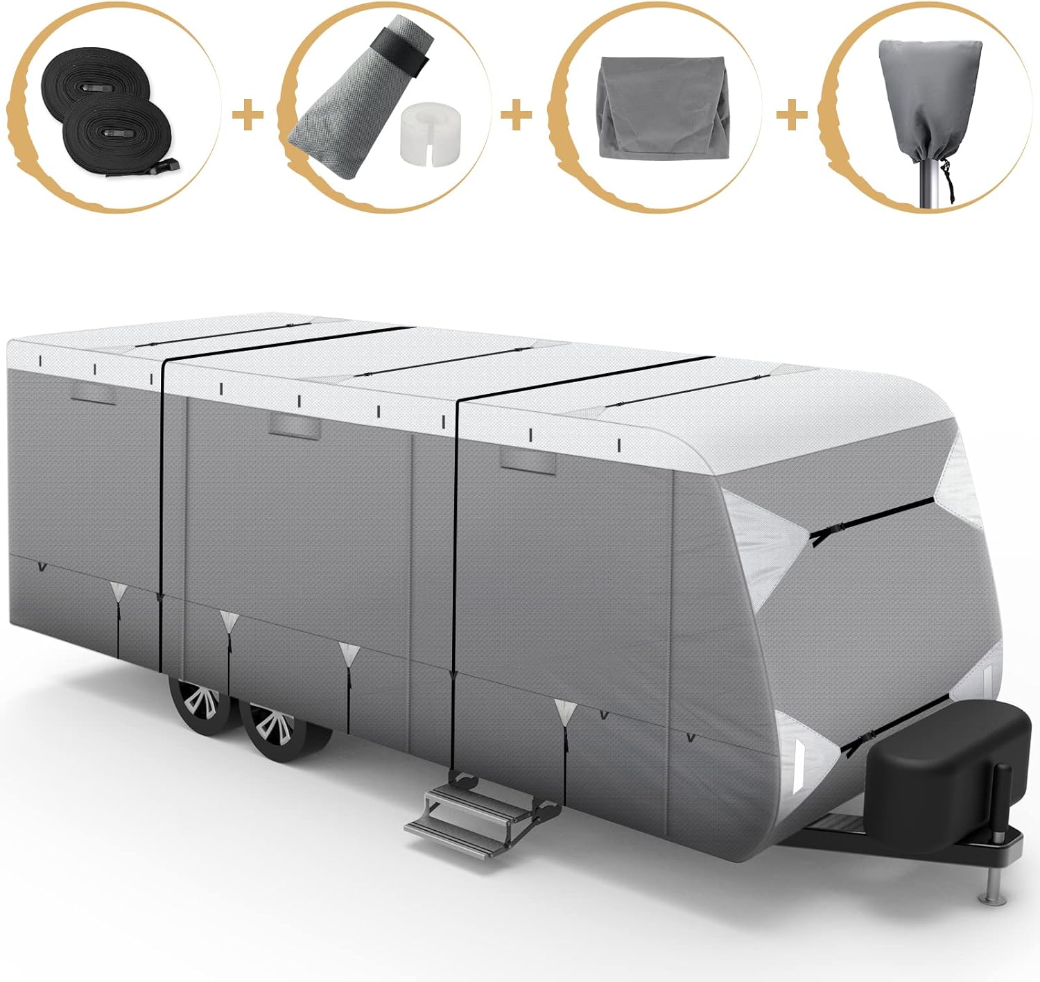 Waterproof Travel Trailer RV Cover with Cotton Lining O79085