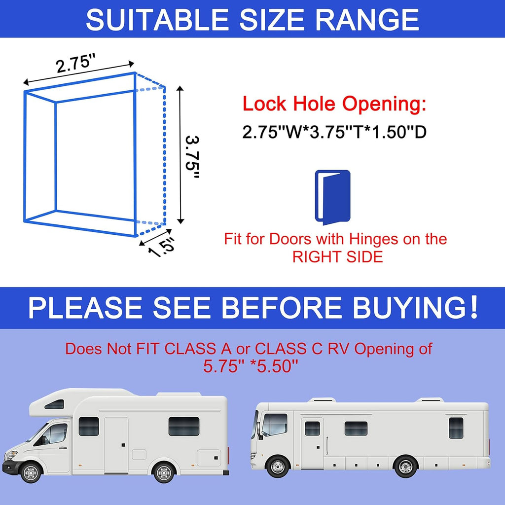 RV Keyless Entry Door Lock with Backlit Keypad and Install Tools S6342