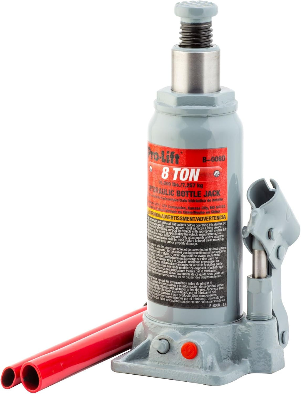 Grey Hydraulic Bottle Jack, 8 Ton Capacity, Pack of 2 K26612