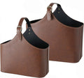 Magazine Holder Racks, Set of 2, Dark Chocolate Brown Tone, Faux Nubuck Suede G46070