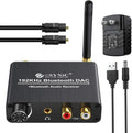 192kHz DAC Digital to Analog Audio Converter with Bluetooth 5.0 Receiver, Optical Coaxial Toslink, Stereo L/R RCA 3.5mm, Pack of 2 Q9206