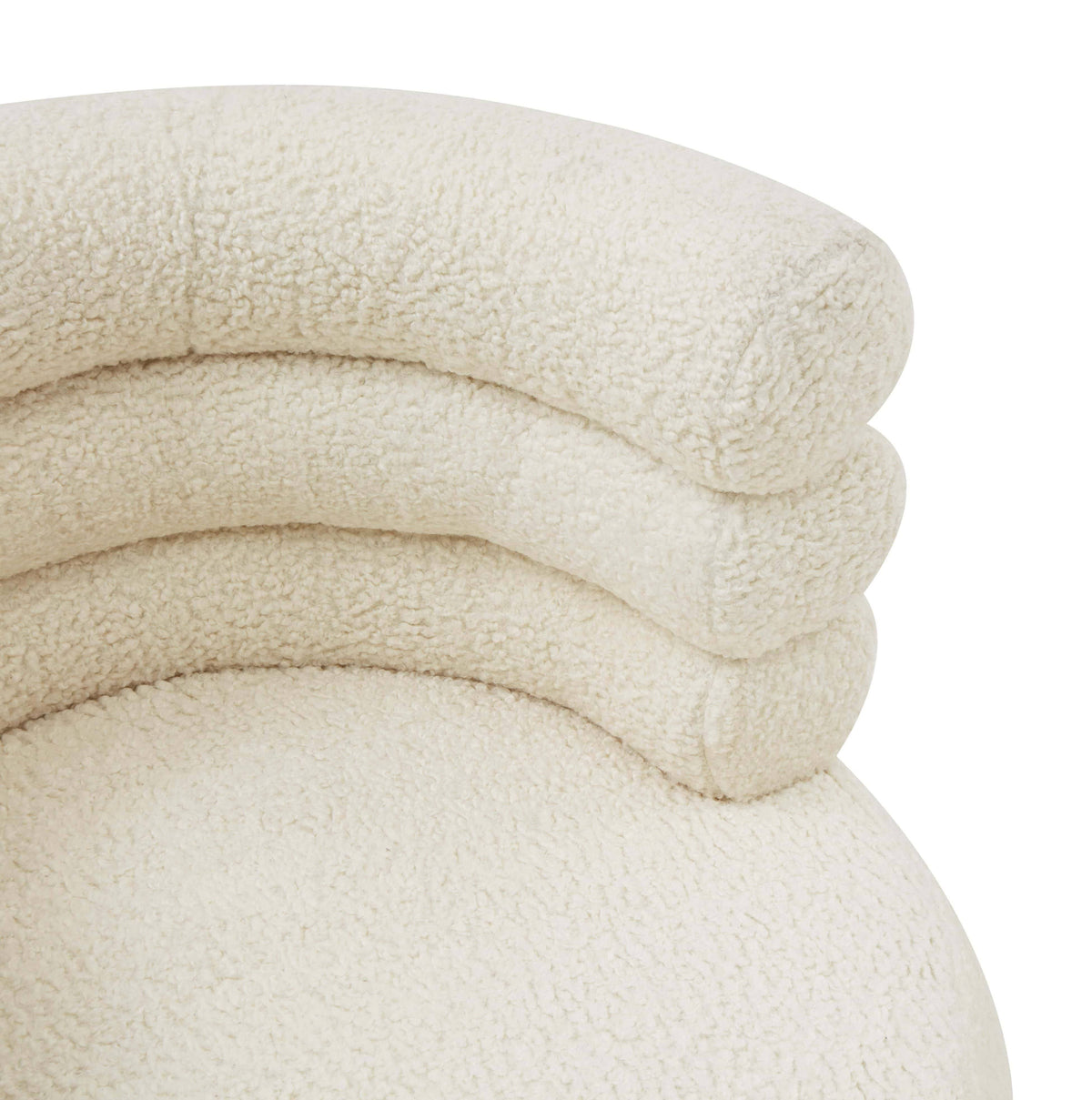 Cream Faux Shearling Swivel Chair B4374