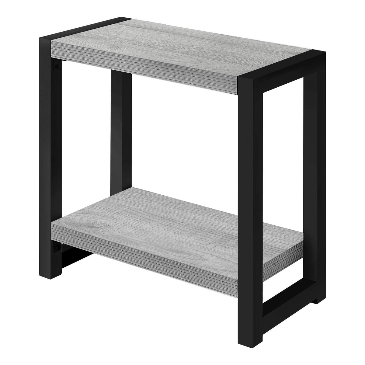 Two Tier End Table in Grey/Black R40782