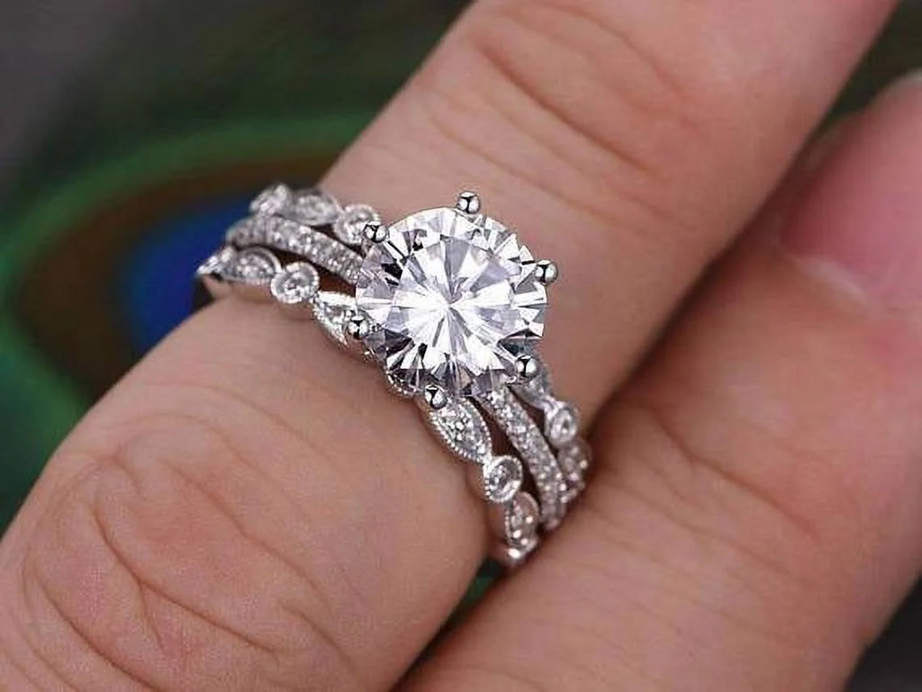 18k Gold Plated Moissanite Trio Wedding Set X8185