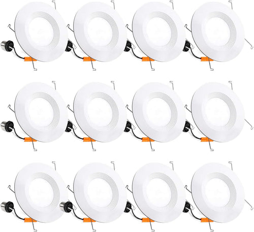 12 Pack 4 Inch Selectable CCT LED Recessed Lighting, Baffle Trim, Dimmable, Damp Rated Y4686