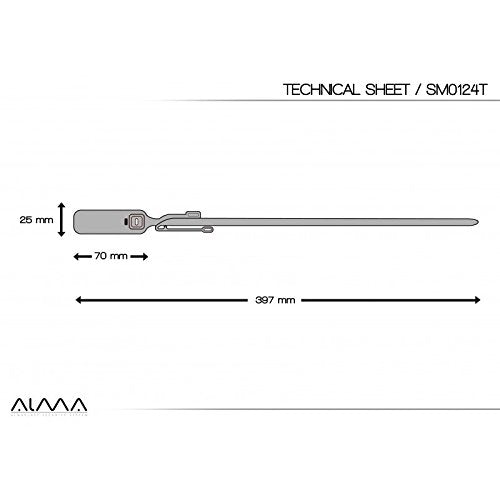 100 Plastic Seals with Metal Insert, 400 mm, Pack of 2 Q6749