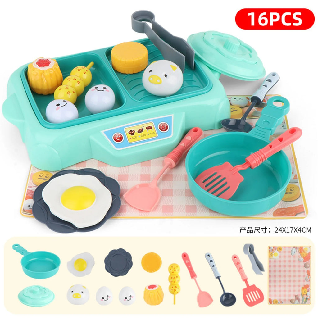 Educational Toys Grill Barbecue Set BBQ Food Toys with Music Lights Kids Spatula L599