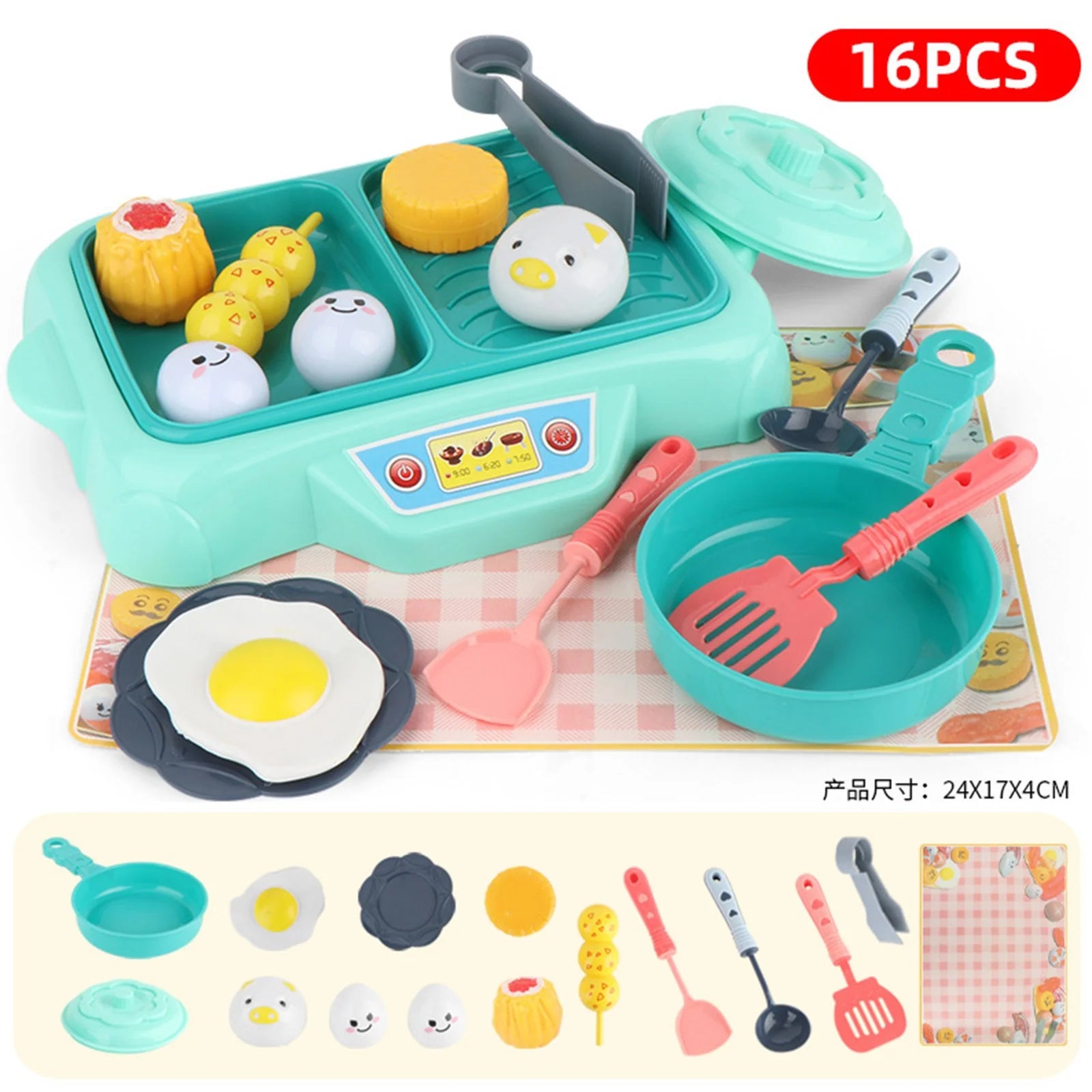 Educational Toys Grill Barbecue Set BBQ Food Toys with Music Lights Kids Spatula L599