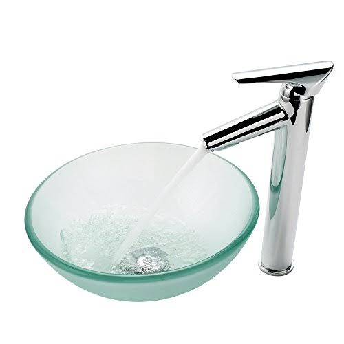Frosted Glass Oil Rubbed Bronze Vessel Sink I5781
