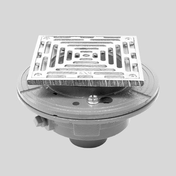 6x22 Cast Iron Floor Drain with Solid Nickel Bronze Top O7362
