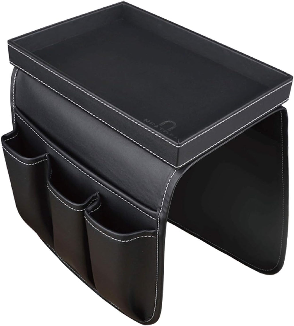 Grey Synthetic PU Leather Couch Remote Caddy with Detachable Tray B92165