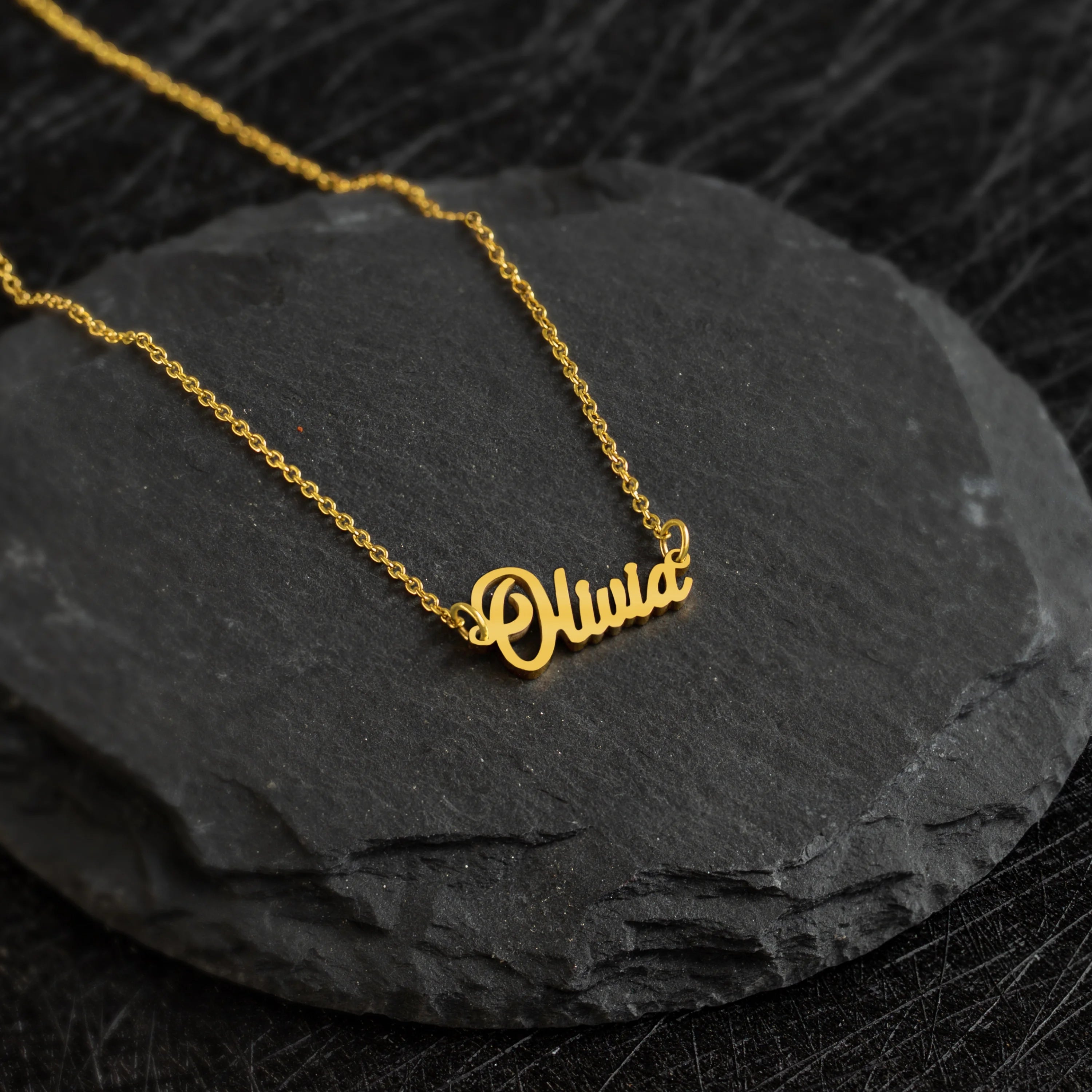 18K Gold Plated Stainless Steel Name Pendant Necklace P535