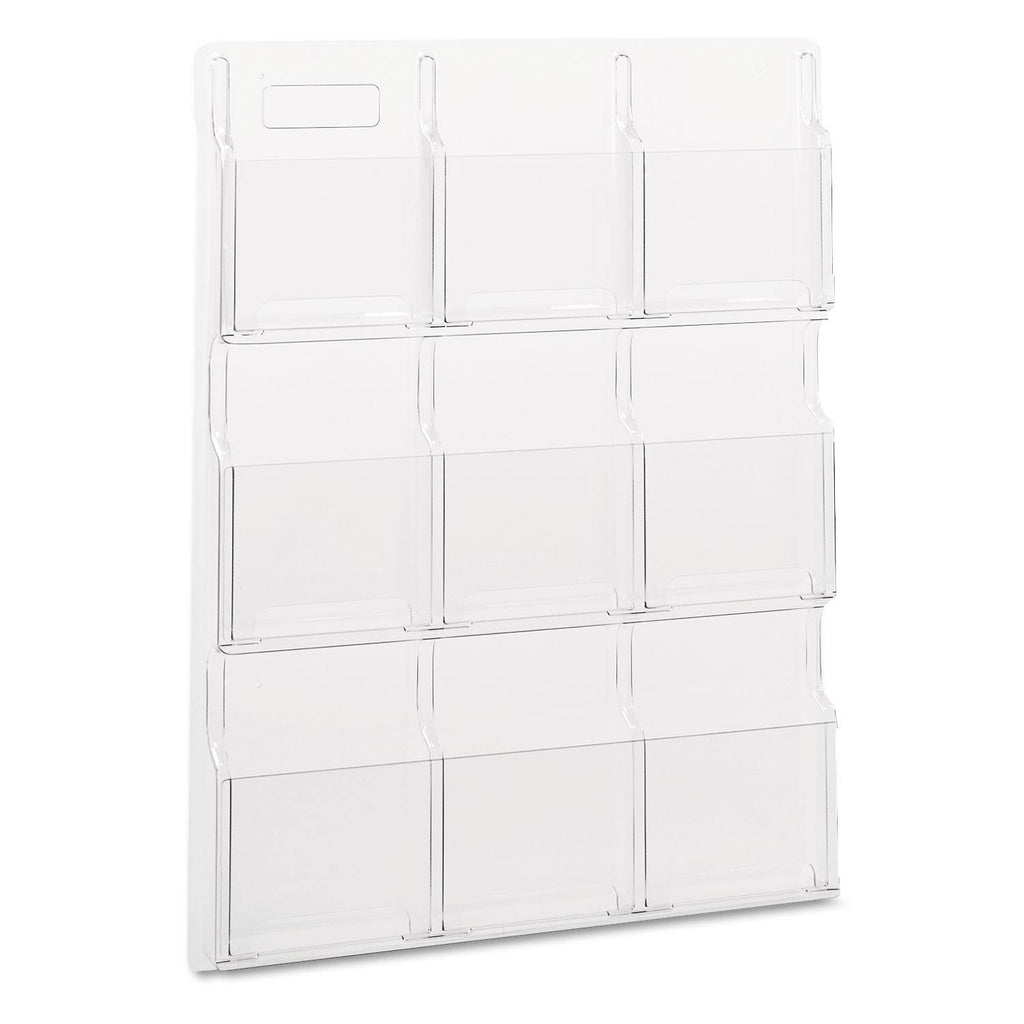Clear 9 Compartment Wall Mount Literature Holder E615015