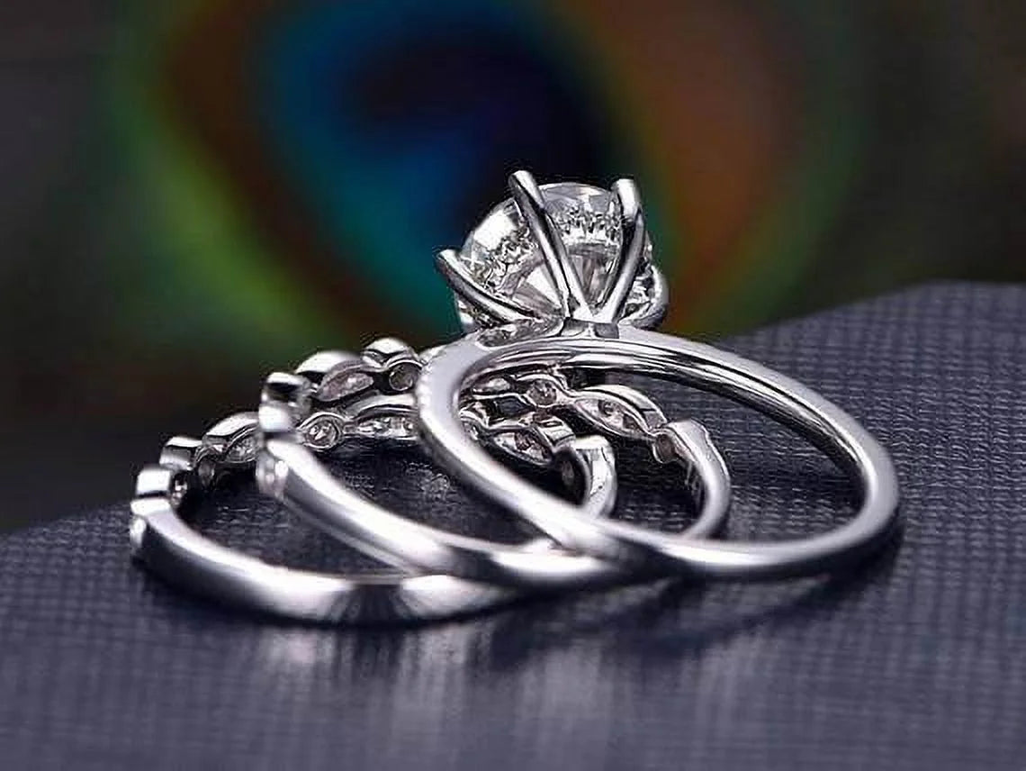 18k Gold Plated Moissanite Trio Wedding Set X8185