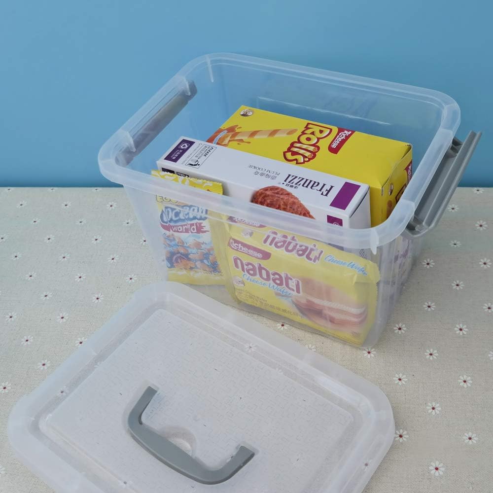 6 Pack 6 Quart Plastic Storage Bin with Lid I458