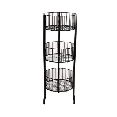 Black 3 Tier Circular Bin Display D730
