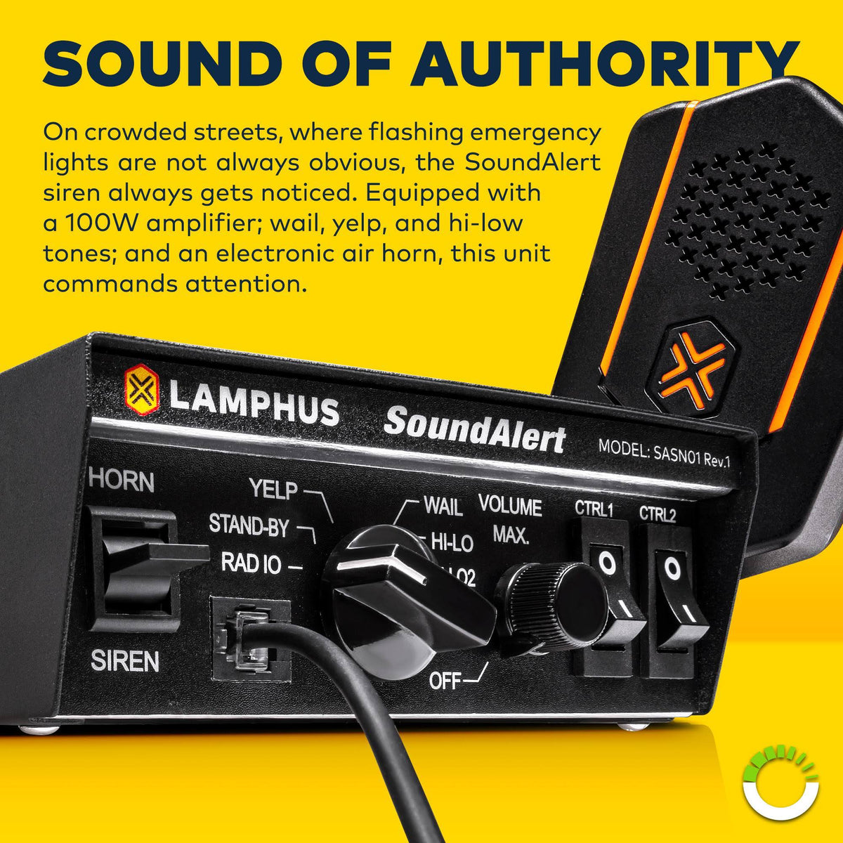 100W Emergency Siren Speaker PA System with Detachable Microphone J74860