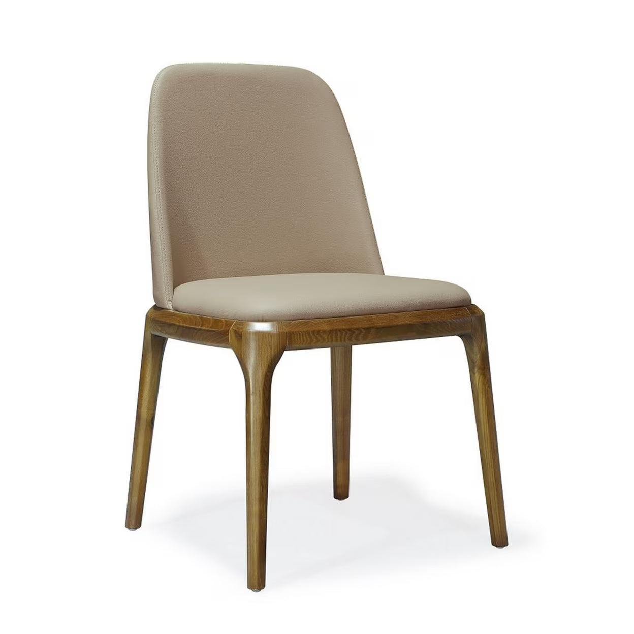 Tan and Walnut Faux Leather Dining Chair R3686