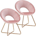 Velvet Accent Arm Chairs with Golden Metal Frame Legs Set of 2 I460937