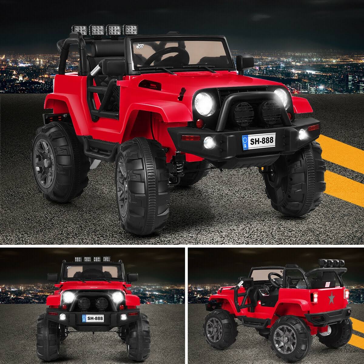 12V Red Kids Remote Control Riding Truck Car with LED Lights I272727