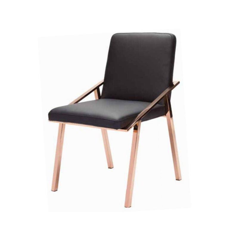 White/Polished Stainless Dining Chair O2609