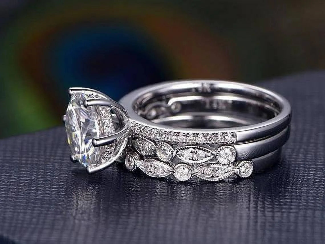 18k Gold Plated Moissanite Trio Wedding Set X8185