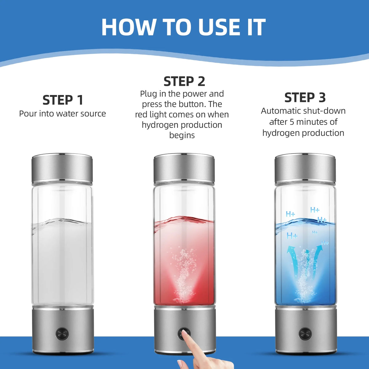330ml Rechargeable Hydrogen Water Bottle H2224
